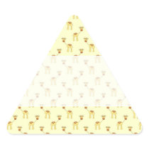 Cute Giraffe Pattern on Yellow. Triangle Sticker
