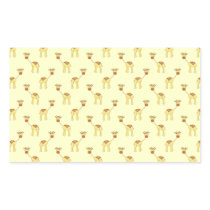 Cute Giraffe Pattern on Yellow. Rectangle Stickers