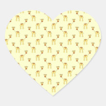 Cute Giraffe Pattern on Yellow. Stickers