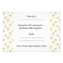 Cute Giraffe Pattern. Personalized Invitations
