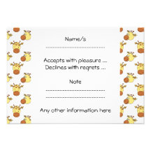 Cute Giraffe Pattern. Personalized Invite