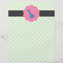 Cute giraffe polka dots personalized flyer
