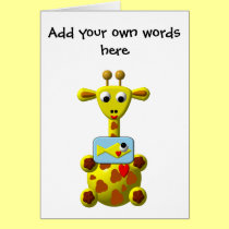 Cute Giraffe with Goldfish cards