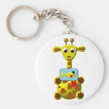 Cute Giraffe with Goldfish Key Chains