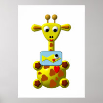 Cute Giraffe with Goldfish