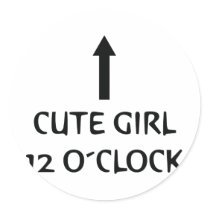 cute girl 12 o´clock stickers