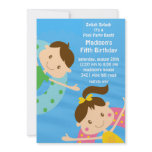 CUTE Girl & Boy Pool Party Birthday Invitation