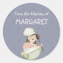 cute girl chef hat mixing bowl bakery food kitc... stickers