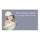 cute girl chef hat mixing bowl kids cooking cla... business card templates