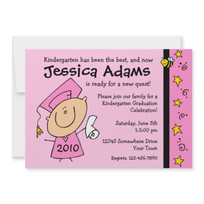Cute Girl Custom Graduation Invitations by pinkinkart