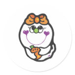 cute girl ghost and pumpkin stickers