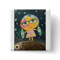 Cute Girl - Girl From The Sea Buttons