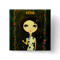 Cute Girl - Hua Yang Nian Hua Buttons