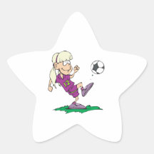 cute girl kicking soccer ball sticker