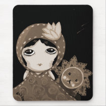 Cute Girl - Leopold Won't Give Up Mouse Pads