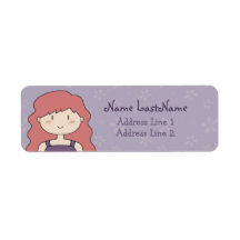 Cute girl (redhead) return address label