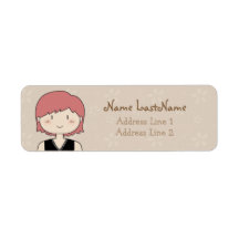 Cute girl (redhead) return address labels