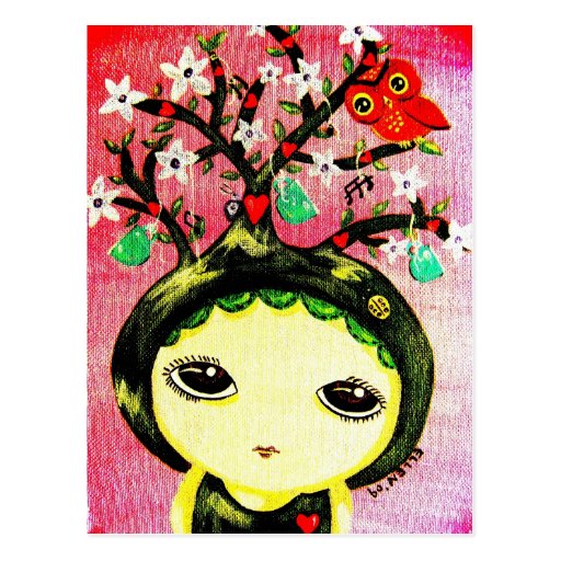 Cute Girl - She Grows A Tree Post Card