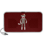 Cute Girl Sock Monkey on Red iPhone Speakers