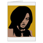Cute Girl with Black Hair Card