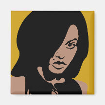 Cute Girl with Black Hair Magnets