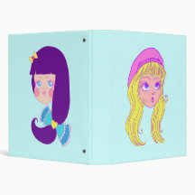 Cute Girls 3 Ring Binder