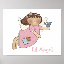 Cute Girl's Angel Print