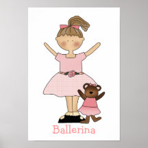 Cute Girl's Ballerina Print