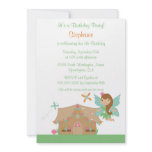 Cute girl's flying fairy birthday party invitation