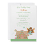 Cute girl's flying fairy birthday party invitation