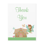 Cute girl's flying fairy thank you postcard