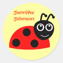 Cute Girls Personalized Cartoon Ladybug Sticker
