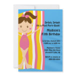 CUTE Girls Pool Party Birthday Invitation