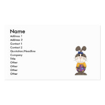 cute girly easter bunny with spotted egg business card templates