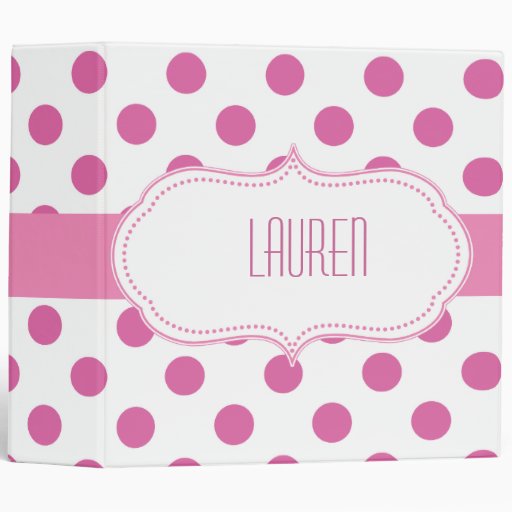 Cute Girly Giant polka Dot Pattern Binders Zazzle
