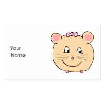 Cute Girly Mouse. Business Card Template