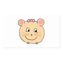 Cute Girly Mouse. Business Cards