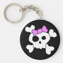 Cute Girly Skull Keychain