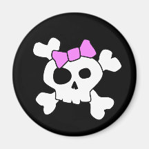 Cute Girly Skull Magnet