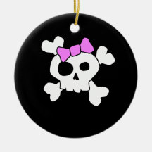 Cute Girly Skull Ornament