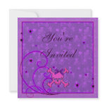 Cute Girly Skulls & Hearts Purple Birthday Invites