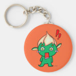 Cute goblin with a flower on his head keychains