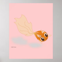 Cute goldfish funny cartoon anime character poster
