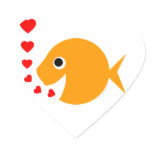 Cute Goldfish Love Stickers