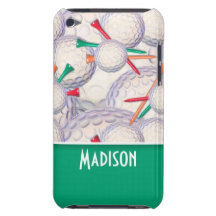 Cute Golf Balls & Tees Pattern Barely There iPod Covers