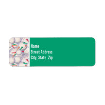 Cute Golf Balls & Tees Pattern Return Address Label