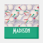 Cute Golf Balls & Tees Pattern Refrigerator Magnets