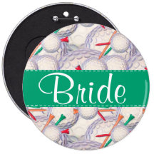 Cute Golf Balls & Tees Pattern Pinback Button
