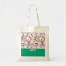 Cute Golf Balls & Tees Pattern Tote Bags