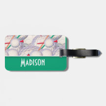 Cute Golf Balls & Tees Pattern Travel Bag Tag